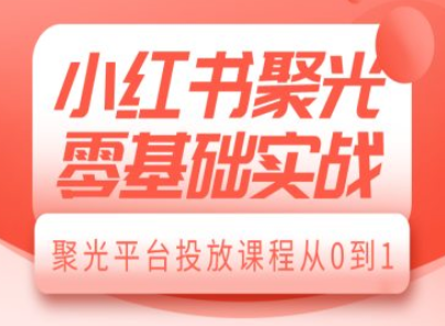 小红书聚光零基础实战，聚光平台投放课程从0到1-菜菜资源汇-优质互联网资源分享