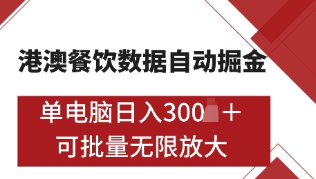港澳数据全自动掘金，单电脑日入5张，可矩阵批量无限操作-菜菜资源汇-优质互联网资源分享