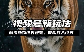 利用动物世界解说视频，赚分成计划收益，轻松月入过W，操作简单-菜菜资源汇-优质互联网资源分享