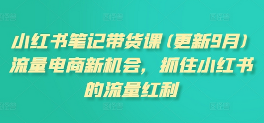 小红书笔记带货课(更新12月)流量电商新机会，抓住小红书的流量红利-菜菜资源汇-优质互联网资源分享