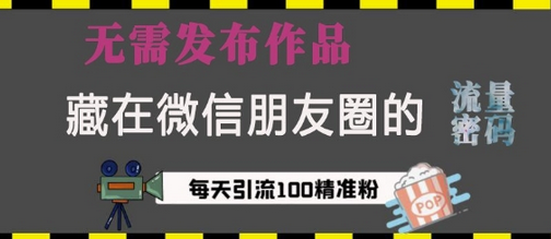 藏在微信朋友圈的流量密码，无需发布作品，单日引流100+精准创业粉-菜菜资源汇-优质互联网资源分享