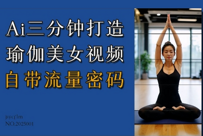 Ai3分钟打造瑜伽美女视频，自带流量密码-菜菜资源汇-优质互联网资源分享