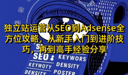 独立站运营从SEO到Adsense全方位攻略，从新手入门到进阶技巧，再到高手经验分享-菜菜资源汇-优质互联网资源分享