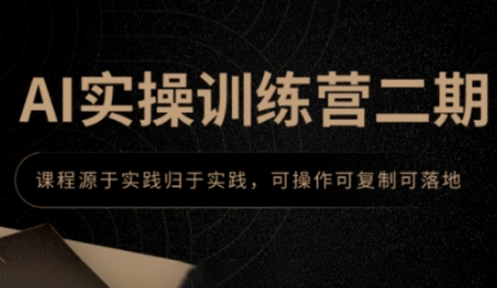 AI实操训练营二期，课程源于实践归于实践，可操作可复制可落地-菜菜资源汇-优质互联网资源分享