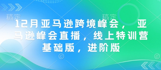 12月亚马逊跨境峰会， 亚马逊峰会直播，线上特训营基础版，进阶版-菜菜资源汇-优质互联网资源分享