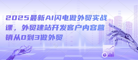 2025最新AI闪电做外贸实战课，外贸建站开发客户内容营销从0到3做外贸-菜菜资源汇-优质互联网资源分享
