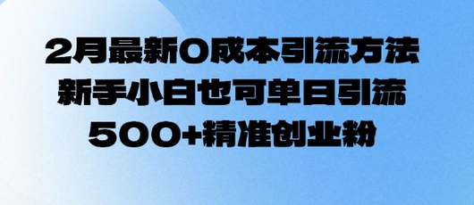 2月最新0成本引流方法，新手小白也可单日引流500+精准创业粉-菜菜资源汇-优质互联网资源分享