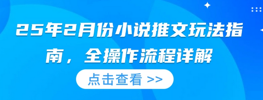 25年2月份小说推文玩法指南，全操作流程详解-菜菜资源汇-优质互联网资源分享