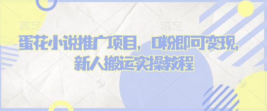 蛋花小说推文项目，0粉即可变现，新人搬运实操教程-菜菜资源汇-优质互联网资源分享