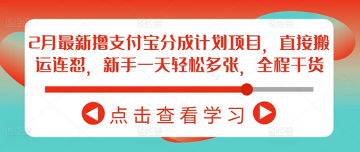 2月最新撸支付宝分成计划项目，直接搬运连怼，新手一天轻松多张，全程干货-菜菜资源汇-优质互联网资源分享