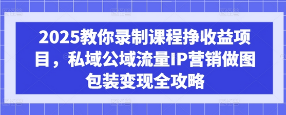 2025教你录制课程挣收益项目，私域公域流量IP营销做图包装变现全攻略-菜菜资源汇-优质互联网资源分享