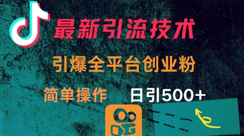 最新引流方法，引爆全平台的一个创业粉，简单操作日引300+-菜菜资源汇-优质互联网资源分享