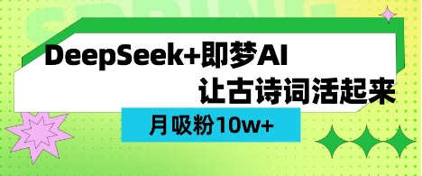 用DeepSeek做AI 古诗词视频，涨粉 10W+(保姆级教程)-菜菜资源汇-优质互联网资源分享