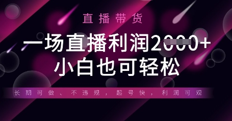 半无人直播带货，一场利润数张，适合所有平台玩法，小白也可轻松-菜菜资源汇-优质互联网资源分享