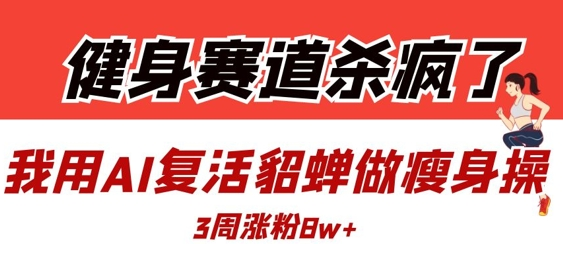 健身赛道杀疯了？我用AI复活貂蝉做瘦身操，3周涨粉8W-菜菜资源汇-优质互联网资源分享
