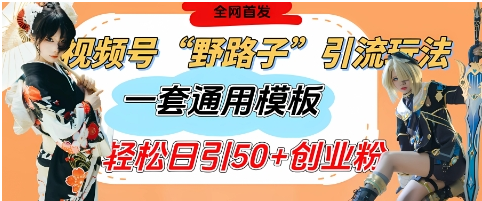 视频号“野路子”玩法，评论区疯狂截流，一套模板单日单号引流50+创业粉-菜菜资源汇-优质互联网资源分享