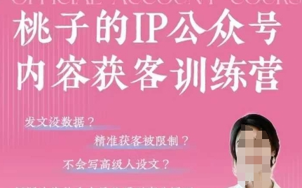 桃子IP公众号内容获客训练营(第3期)，一门让你公众号从0到商业闭环的课程-菜菜资源汇-优质互联网资源分享