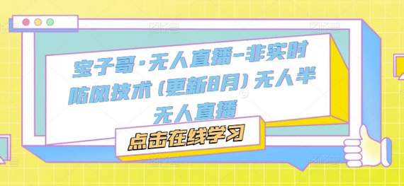 宝子哥·无人直播-非实时防风技术(更新25年5月)无人半无人直播-菜菜资源汇-优质互联网资源分享