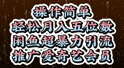 闲鱼超暴力引流推广爱奇艺会员，操作简单，轻松月入5位数-菜菜资源汇-优质互联网资源分享