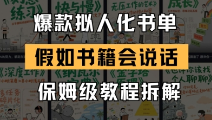 最新爆款拟人化书单玩法，假如书籍会说话，保姆级教程-菜菜资源汇-优质互联网资源分享