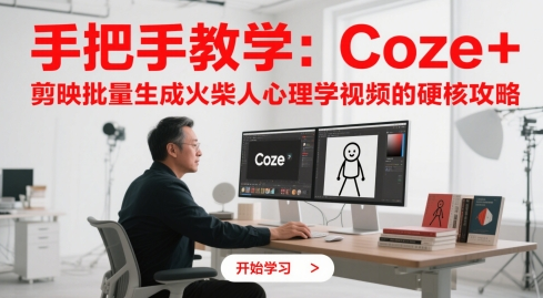 手把手教学：Coze + 剪映批量生成火柴人心理学视频的硬核攻略-菜菜资源汇-优质互联网资源分享